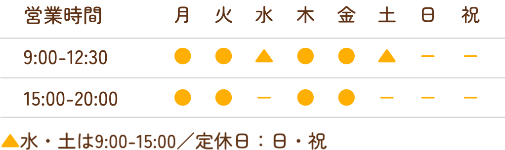 営業時間表